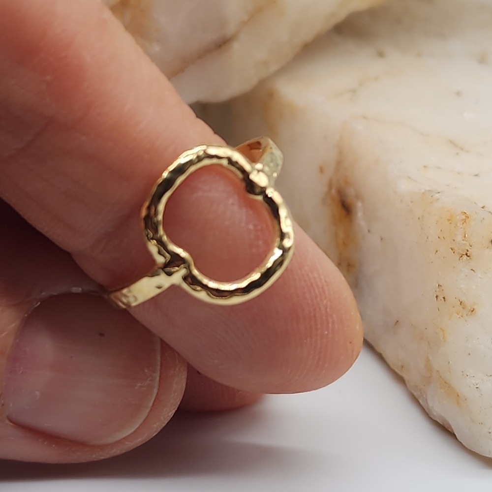 FP Designer Alkemie O-Ring 14 kt Gold Plated Ring Boho Minimalist Jewelry